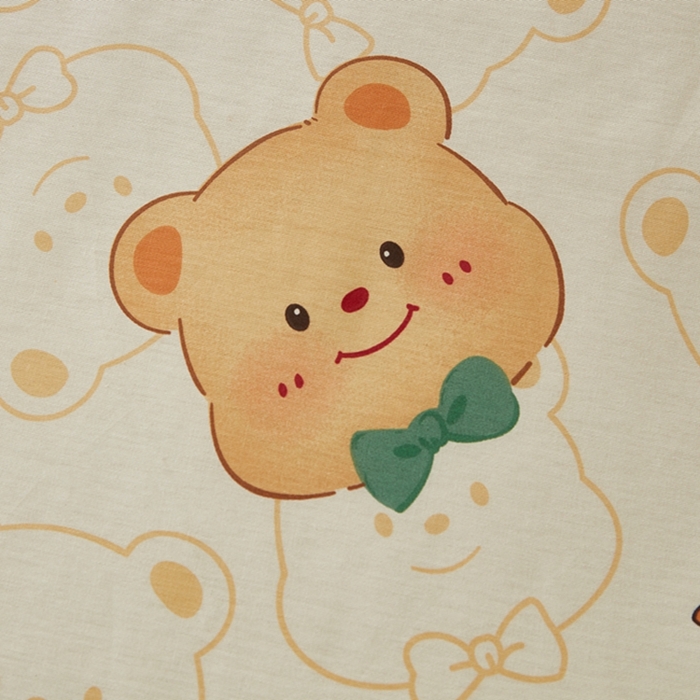 91家纺网 家纺一手货源 找家纺 翎盈家纺 2025新款纯棉小清新乳胶枕专用枕套 瑞迪熊