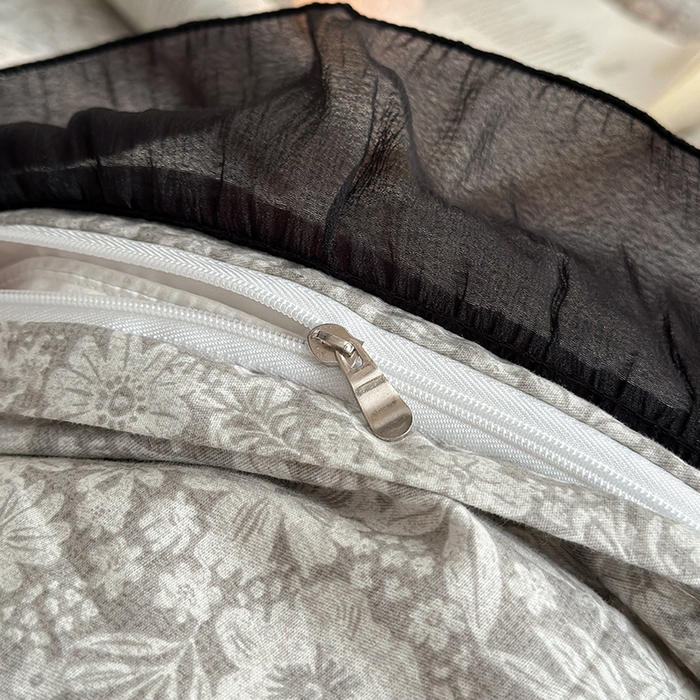 91家纺网 家纺一手货源 找家纺 （总）蓝邻家纺 2025年新款全棉法式复古真丝绉花边四件套系列