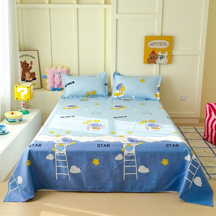 91家纺网 家纺一手货源 找家纺 绒裕家纺 2025新款植物羊绒直播热款130克加厚磨毛单品床单系列 宇航员