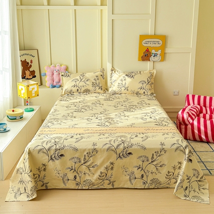 绒裕家纺 2025新款植物羊绒直播热款130克加厚磨毛单品床单系列 长安花恋