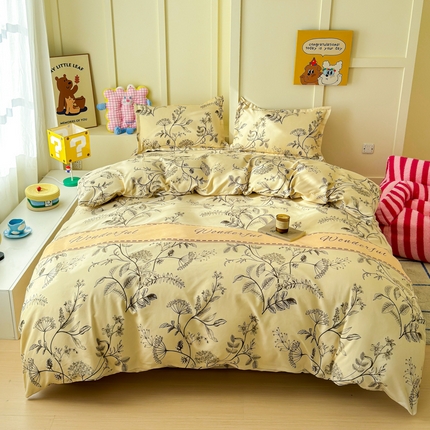 91家纺网 家纺一手货源 找家纺 （总）绒裕家纺 2025新款全棉直播热款130克加厚磨毛四件套系列学生宿舍三件套