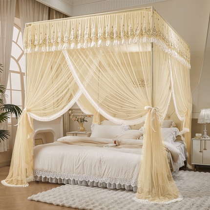 91家纺网 家纺一手货源 找家纺 （总）伊而梦蚊帐 2025新款 豪华宫廷三开门落地蚊帐-宁境系列