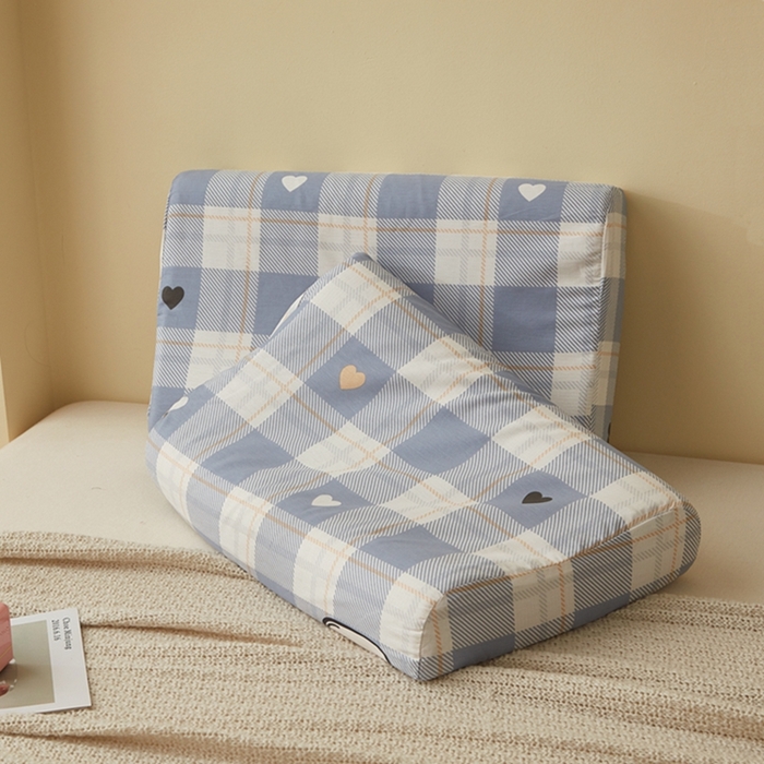 91家纺网 家纺一手货源 找家纺 翎盈家纺 2025新款纯棉小清新乳胶枕专用枕套 爱达拉-灰