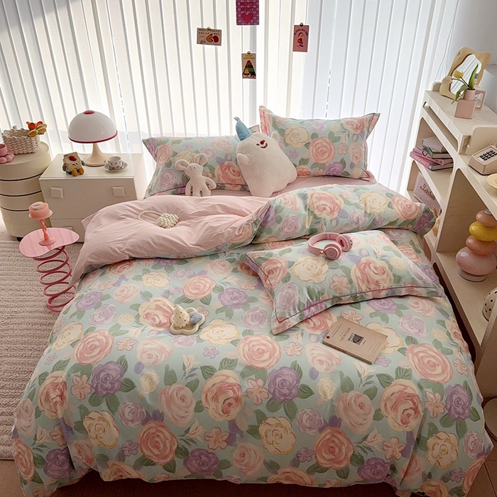 91家纺网 家纺一手货源 找家纺 于果 2025款全棉13370四件套（2） 花幽兰