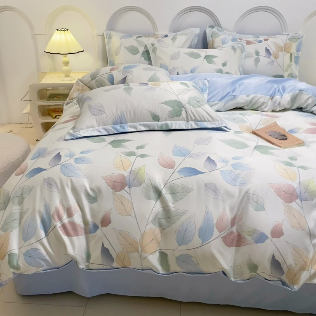 91家纺网 家纺一手货源 找家纺 （总）悦织湾2025新款冰丝印花四件套美式数码轻奢时尚学生三件套宿舍单双人床上用品4件套