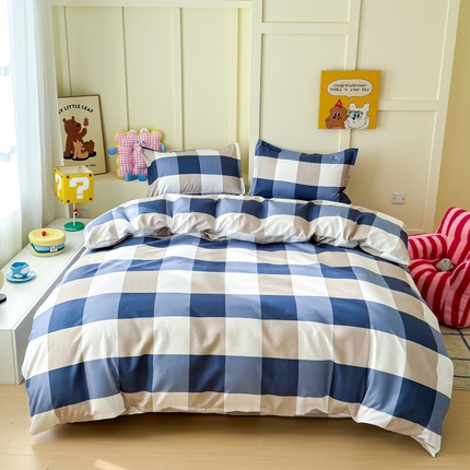 91家纺网 家纺一手货源 找家纺 （总）绒裕家纺 2025新款全棉直播热款130克加厚磨毛四件套系列学生宿舍三件套