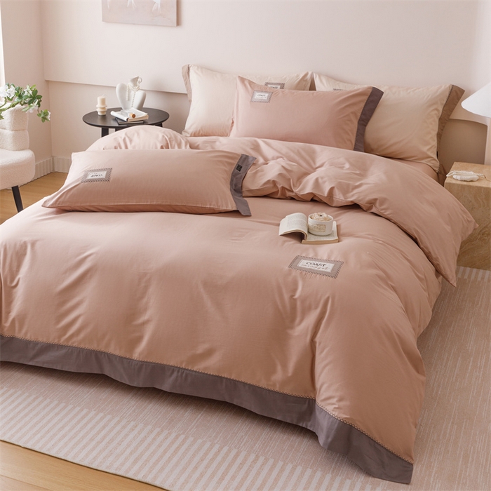 91家纺网 家纺一手货源 找家纺 艾莱家纺 2025新款A类精梳贴布纯棉刺绣花四件套-星澜 星澜-美拉德