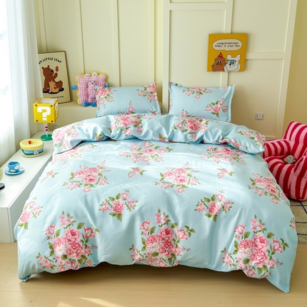 91家纺网 家纺一手货源 找家纺 （总）绒裕家纺 2025新款全棉直播热款130克加厚磨毛四件套系列学生宿舍三件套