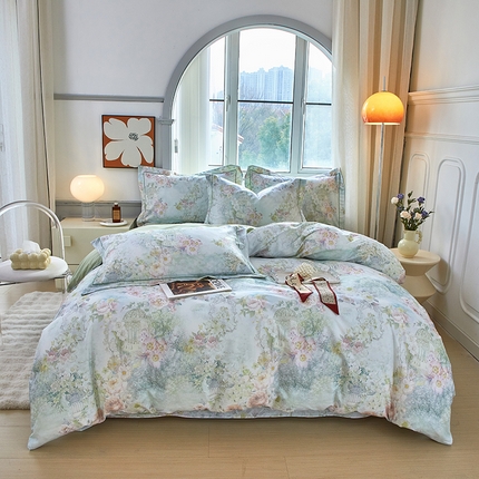 91家纺网 家纺一手货源 找家纺 （总）启航家居 2025春夏全棉铂金棉数码印花四件套