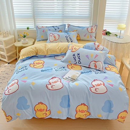 91家纺网 家纺一手货源 找家纺 绒裕家纺 2025新款植物羊绒直播热款130克加厚磨毛单品床单系列 好运鸭