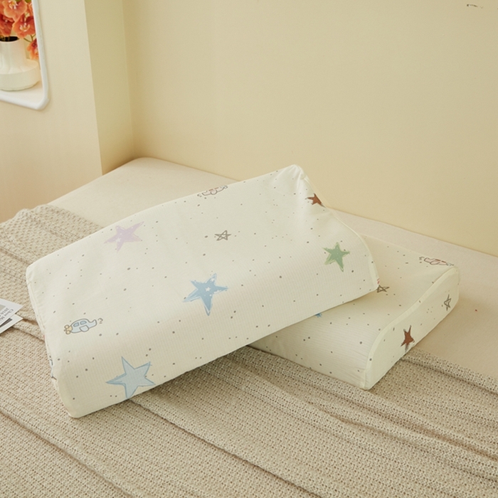 91家纺网 家纺一手货源 找家纺 翎盈家纺 2025新款纯棉小清新乳胶枕专用枕套 天使之星