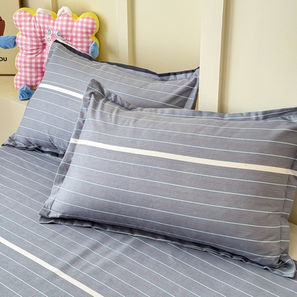 绒裕家纺 2025新款植物羊绒直播热款130克加厚磨毛单品枕套系列 简约条纹