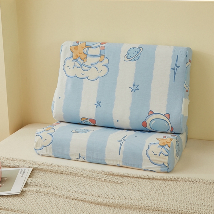 91家纺网 家纺一手货源 找家纺 翎盈家纺 2025新款纯棉小清新乳胶枕专用枕套 遨游星际