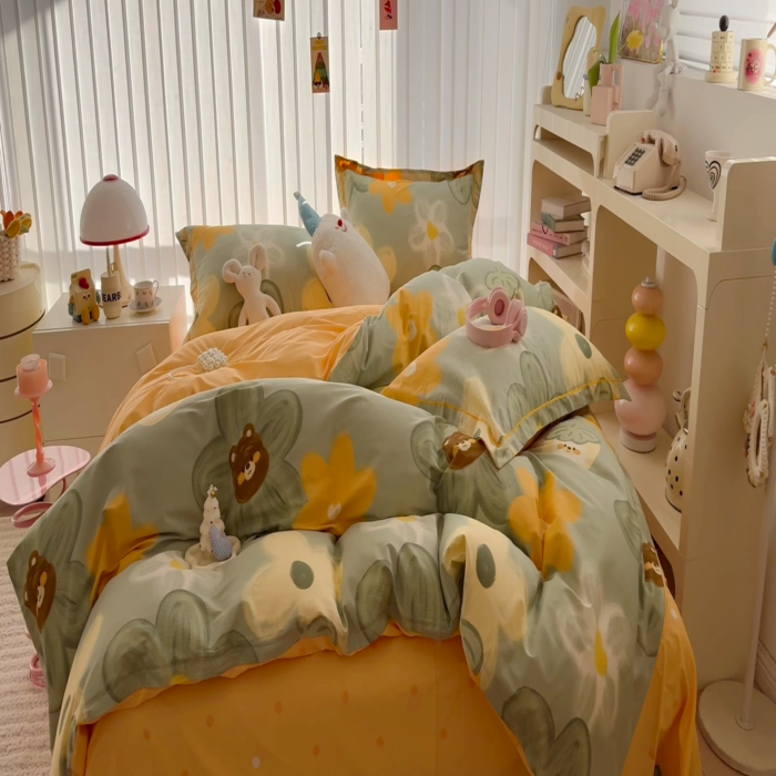 91家纺网 家纺一手货源 找家纺 于果 2025款全棉13370四件套（2） 花梦乐园