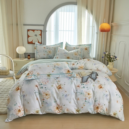 91家纺网 家纺一手货源 找家纺 （总）启航家居 2025春夏全棉铂金棉数码印花四件套