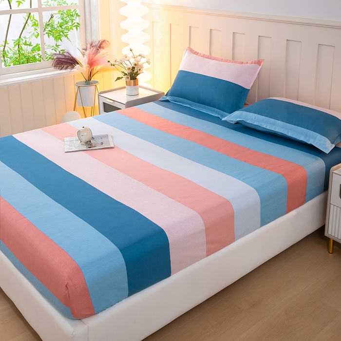 91家纺网 家纺一手货源 找家纺 帛洵 2025新款舒适亲肤加厚130克植物羊绒印花床笠 彩色格调