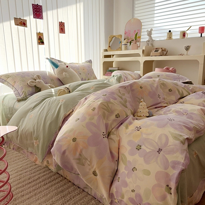 91家纺网 家纺一手货源 找家纺 于果 2025款全棉13370四件套（2） 微雨山茶