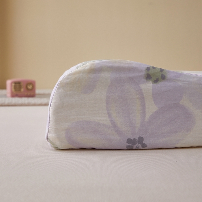 91家纺网 家纺一手货源 找家纺 翎盈家纺 2025新款纯棉小清新乳胶枕专用枕套 微雨山茶