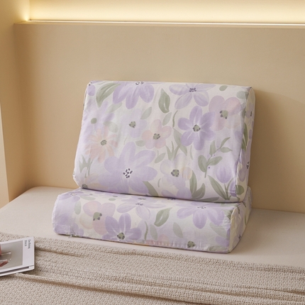 翎盈家纺 2025新款纯棉小清新乳胶枕专用枕套 微雨山茶