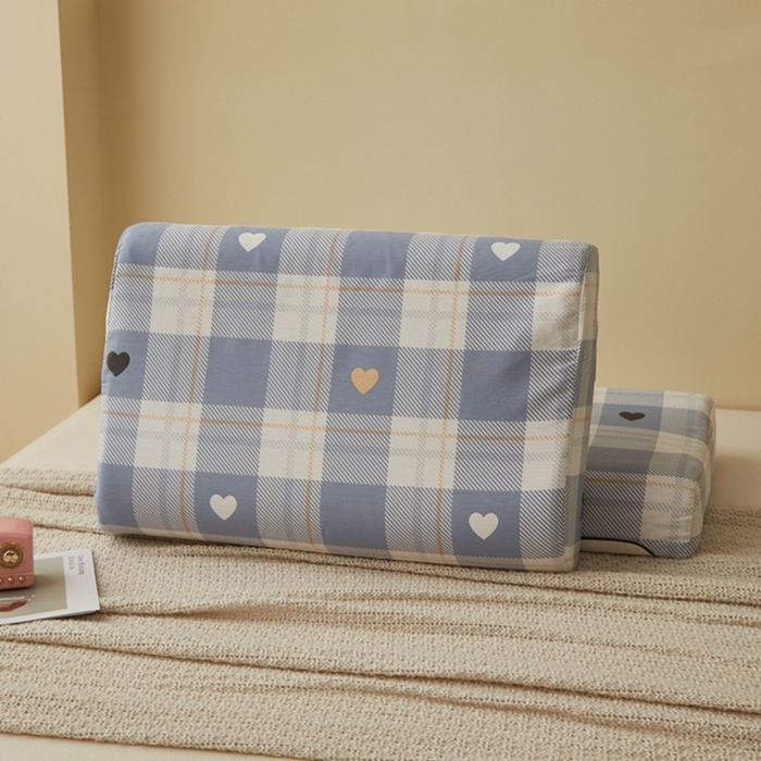 91家纺网 家纺一手货源 找家纺 翎盈家纺 2025新款纯棉小清新乳胶枕专用枕套 爱达拉-灰