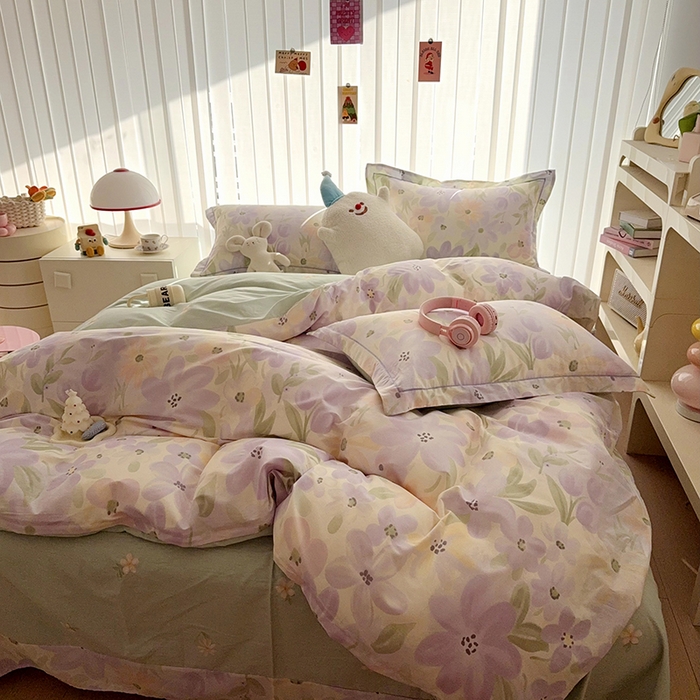 91家纺网 家纺一手货源 找家纺 于果 2025款全棉13370四件套（2） 微雨山茶