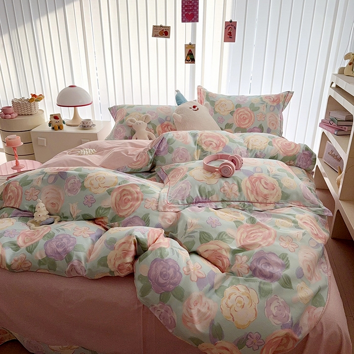 91家纺网 家纺一手货源 找家纺 于果 2025款全棉13370四件套（2） 花幽兰