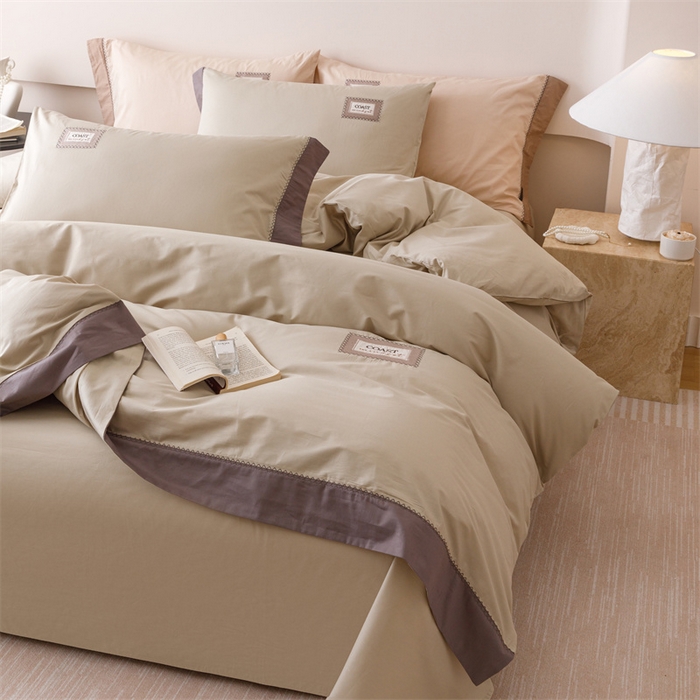 91家纺网 家纺一手货源 找家纺 艾莱家纺 2025新款A类精梳贴布纯棉刺绣花四件套-星澜 星澜-春绿