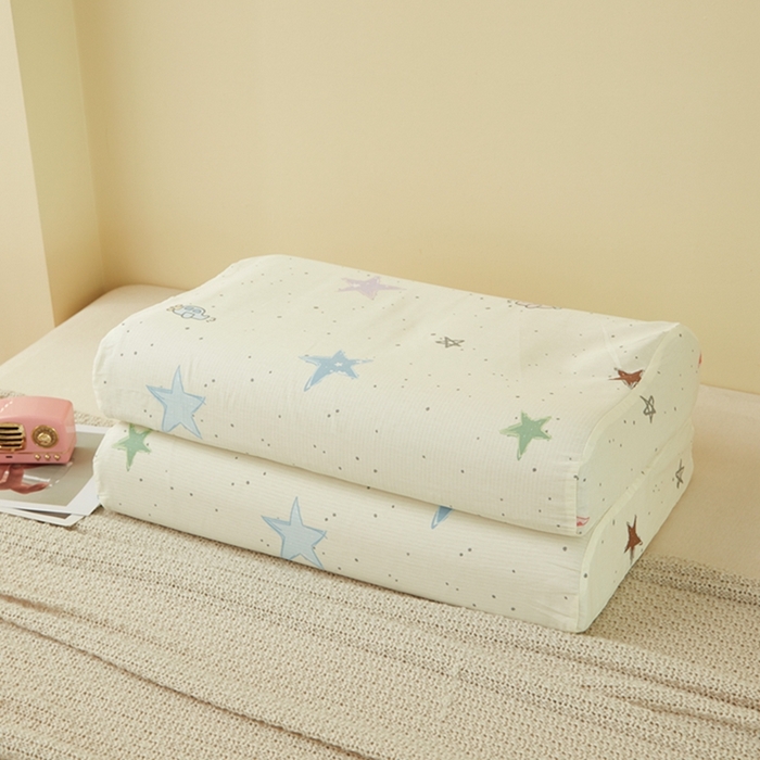 91家纺网 家纺一手货源 找家纺 翎盈家纺 2025新款纯棉小清新乳胶枕专用枕套 天使之星