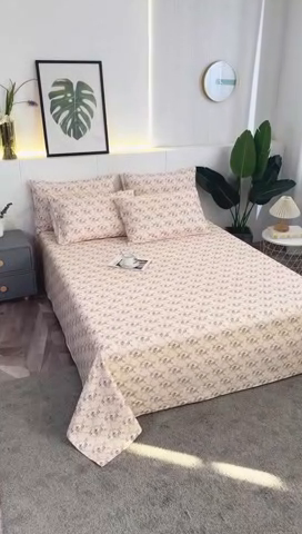 91家纺网 家纺一手货源 找家纺 伊而梦蚊帐 2025新款原棉老粗布床单 玫瑰格