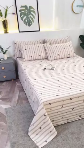 91家纺网 家纺一手货源 找家纺 伊而梦蚊帐 2025新款原棉老粗布床单 蝴蝶结