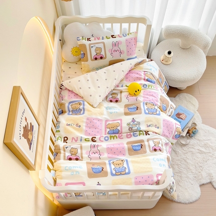 91家纺网 家纺一手货源 找家纺 （总）芭伯妮2025AB版全棉幼儿园三件套儿童被子套件六件套