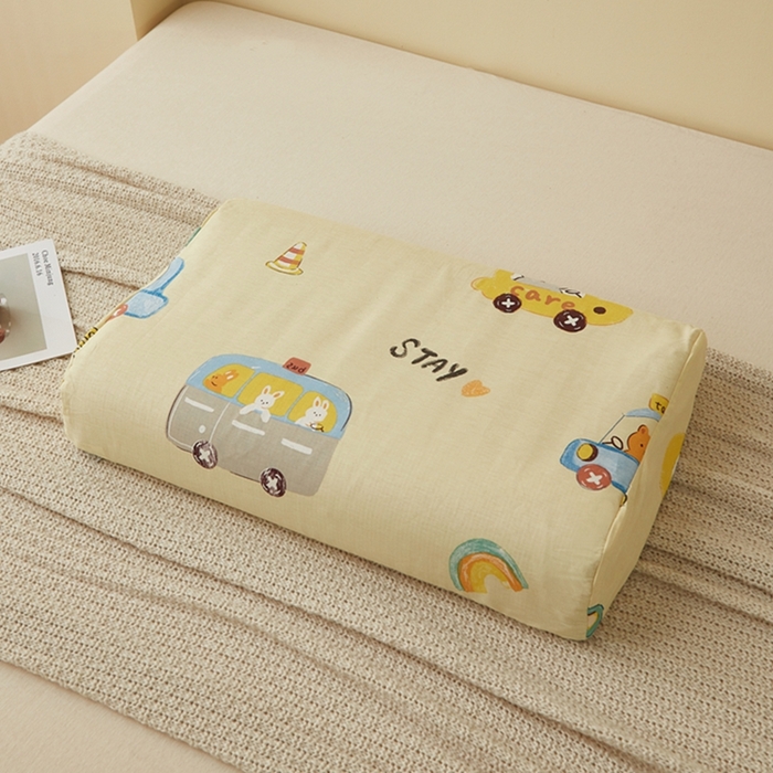 91家纺网 家纺一手货源 找家纺 翎盈家纺 2025新款纯棉小清新乳胶枕专用枕套 汽车乐园