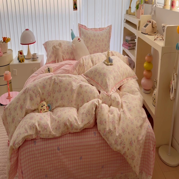 91家纺网 家纺一手货源 找家纺 于果 2025款全棉13370四件套（2） 洛琳粉