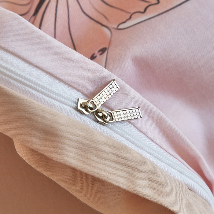 91家纺网 家纺一手货源 找家纺 启航家居 2025春夏全棉铂金棉数码印花四件套 浅梦粉