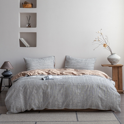 91家纺网 家纺一手货源 找家纺 艾咪-Amy ntmy 2025新款全棉立体条纹提花四件套 元气黑曜