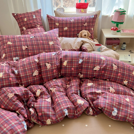 91家纺网 家纺一手货源 找家纺 桃喜 2025新款春夏全棉卡通13070小清新四件套 可蒂