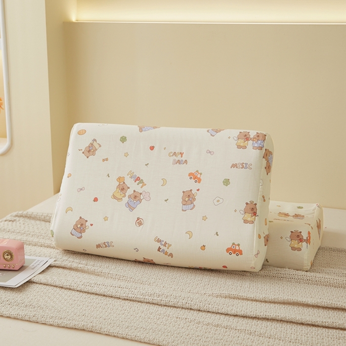 91家纺网 家纺一手货源 找家纺 翎盈家纺 2025新款纯棉小清新乳胶枕专用枕套 音乐卡皮