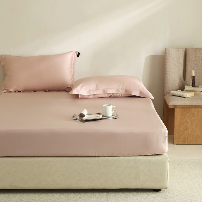 91家纺网 家纺一手货源 找家纺 法芙娜家纺 2025新款兰精天丝60天丝床笠 裸粉