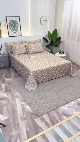 91家纺网 家纺一手货源 找家纺 伊而梦蚊帐 2025新款原棉老粗布床单 梅花棕