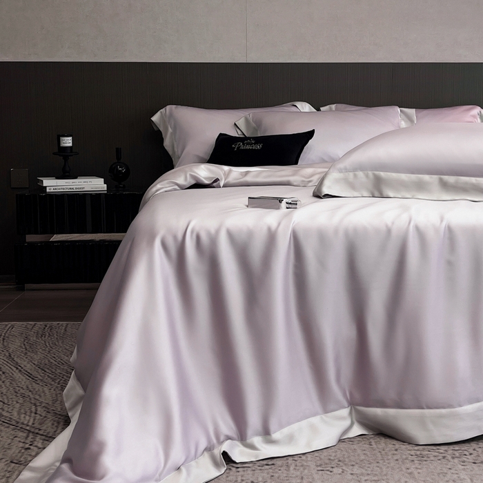 91家纺网 家纺一手货源 找家纺 （总）云栖家居 2025莱赛尔60兰精天丝双拼纯色四件套