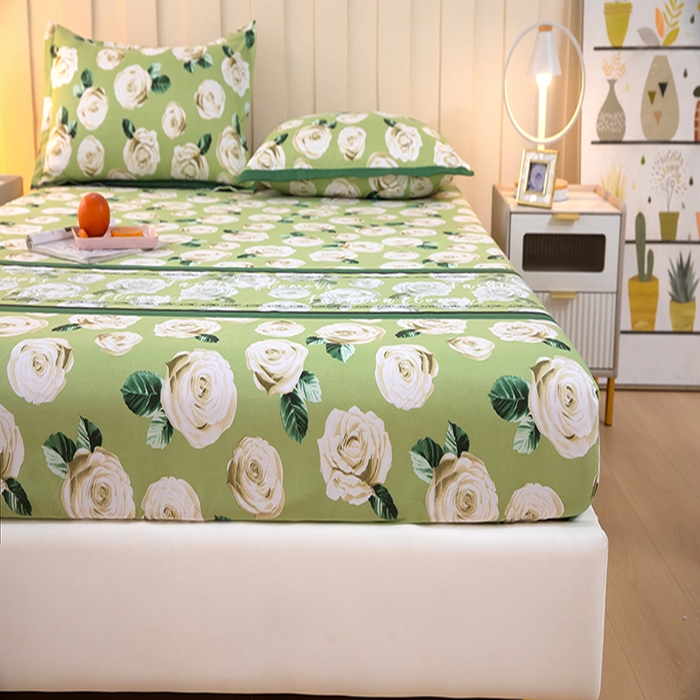 91家纺网 家纺一手货源 找家纺 帛洵 2025新款舒适亲肤加厚130克植物羊绒印花床笠 法香玫瑰