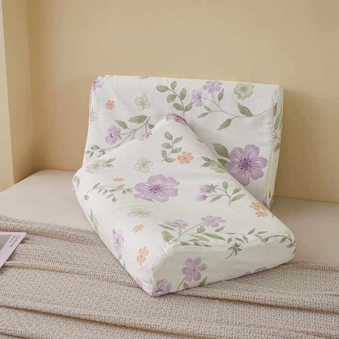 91家纺网 家纺一手货源 找家纺 翎盈家纺 2025新款纯棉小清新乳胶枕专用枕套 蜜语花开