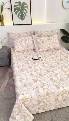 91家纺网 家纺一手货源 找家纺 伊而梦蚊帐 2025新款原棉老粗布床单 满庭芳