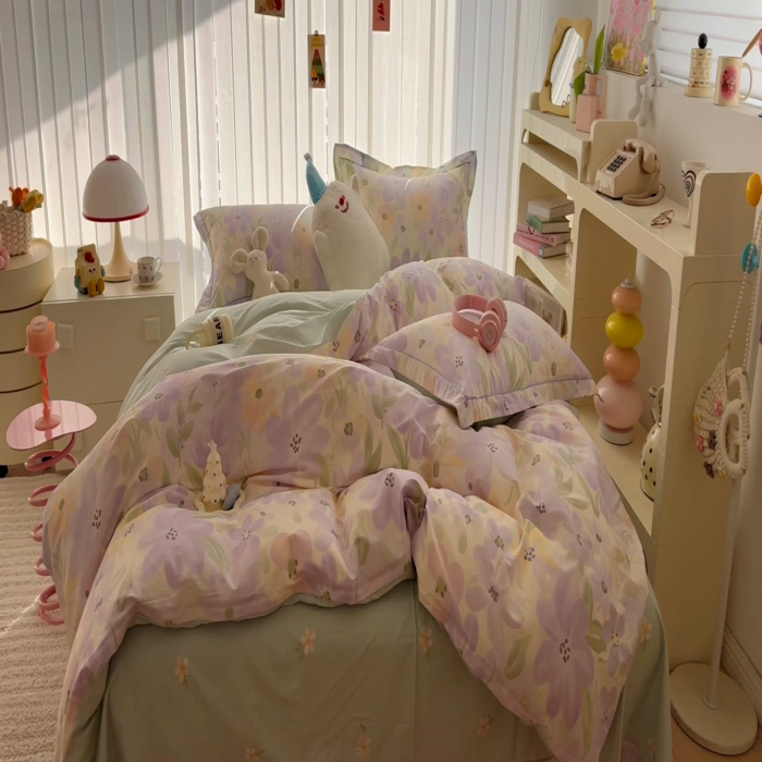 91家纺网 家纺一手货源 找家纺 于果 2025款全棉13370四件套（2） 微雨山茶