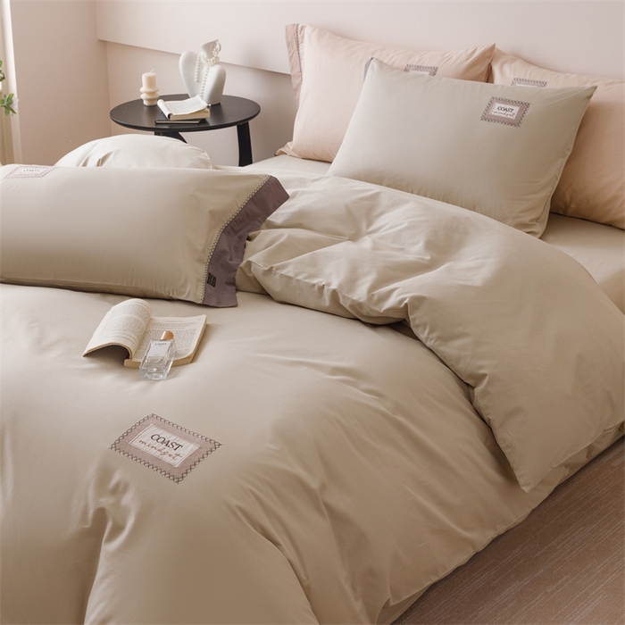 91家纺网 家纺一手货源 找家纺 艾莱家纺 2025新款A类精梳贴布纯棉刺绣花四件套-星澜 星澜-春绿