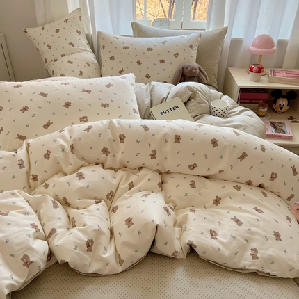 91家纺网 家纺一手货源 找家纺 （总）桃喜 2025新款春夏全棉卡通系列13372四件套