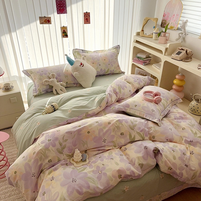 91家纺网 家纺一手货源 找家纺 于果 2025款全棉13370四件套（2） 微雨山茶