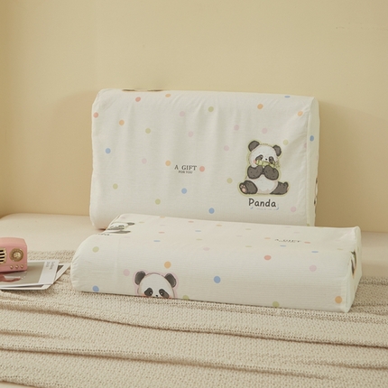 翎盈家纺 2025新款纯棉小清新乳胶枕专用枕套 布偶熊猫