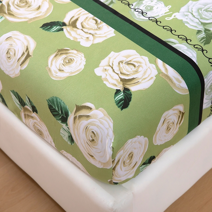 91家纺网 家纺一手货源 找家纺 帛洵 2025新款舒适亲肤加厚130克植物羊绒印花床笠 法香玫瑰