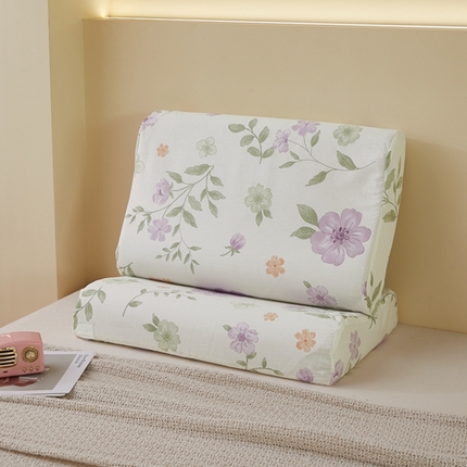 翎盈家纺 2025新款纯棉小清新乳胶枕专用枕套 蜜语花开